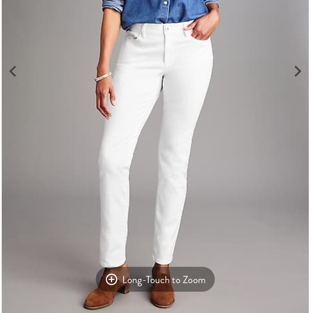 J Jill Denim Authentic Fit Slim Ankle White Jeans 6